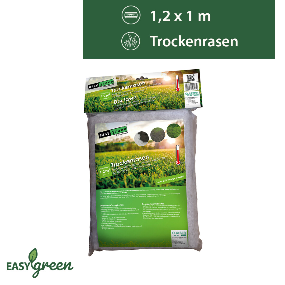 easygreen® Trockenrasen Patch 1,2m²
