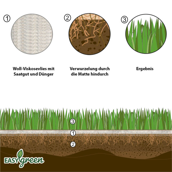 easygreen Trockenrasen Patch 1,2m - GLAESERgrow, 13,90