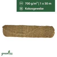 greentex® plasă din fibră de cocos 700g/m² | 1m x 50m | saltea pentru taluzuri | saltea de mal | saltea antierozională