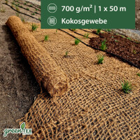 greentex® plasă din fibră de cocos 700g/m² | 1m x 50m | saltea pentru taluzuri | saltea de mal | saltea antierozională