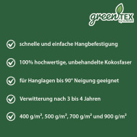 greentex® plasă din fibră de cocos 700g/m² | 1m x 50m | saltea pentru taluzuri | saltea de mal | saltea antierozională