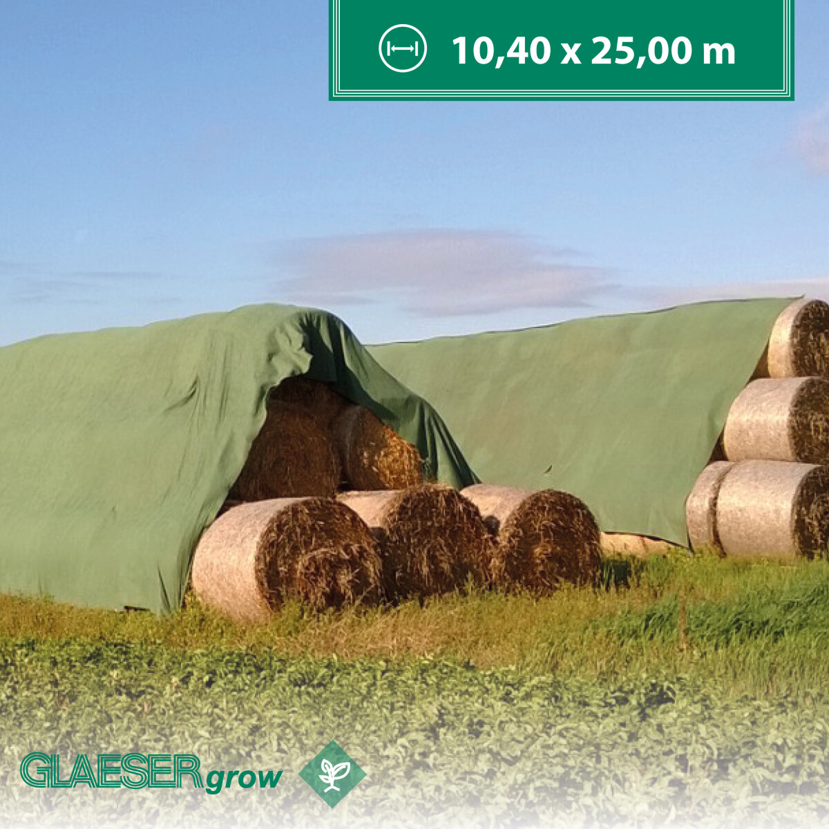 GLAESERgrow Strohschutzvlies Grün | 10,40  x 25,00 m He