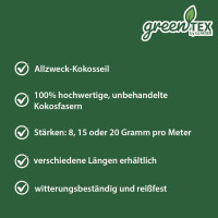 greentex® Corda di cocco sottile 8g/m | 50m