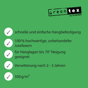 greentex® Jutegewebe 500g/m² | 1,22m x 3m |...